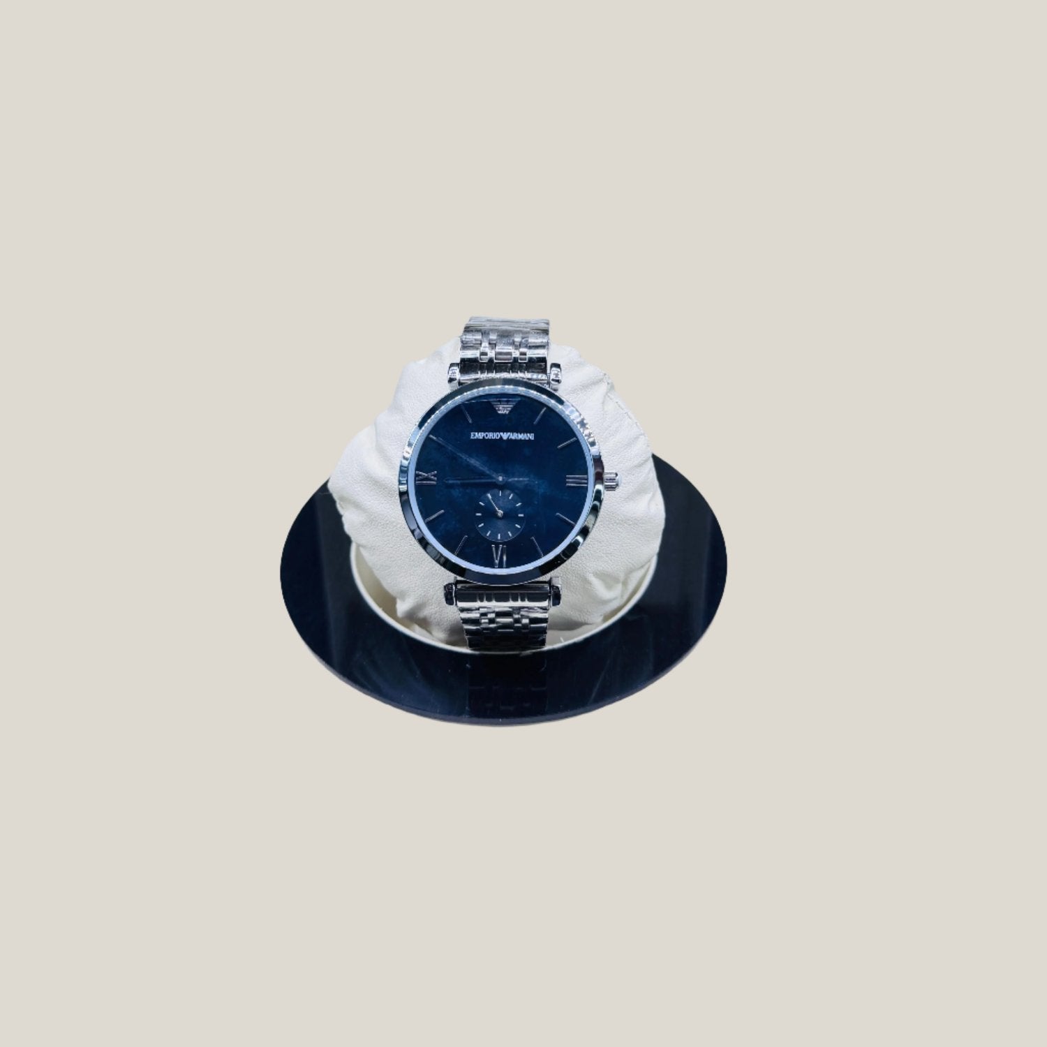 MEN ARMANI Silver Color Watch With Blue Dial - Biasworlds