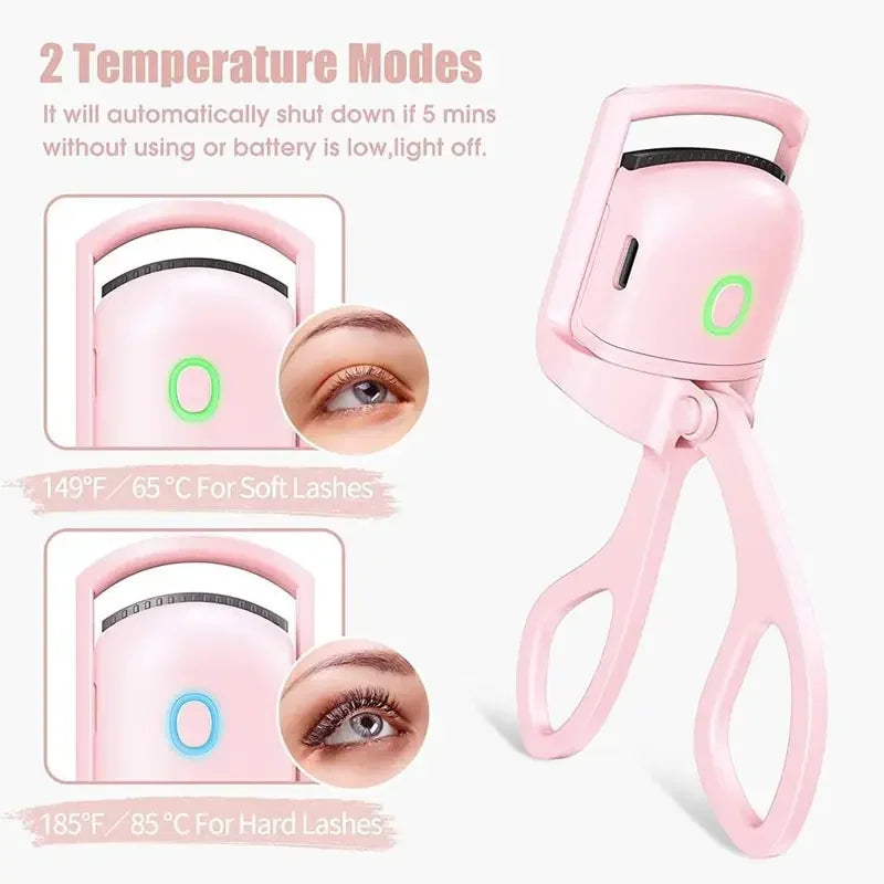 Electric Eyelash Curler USB Charging Model Fast Heating Portable Eye Lash Perm Shaping and Lasting Curling Thermal Eyelash Clip - Biasworlds