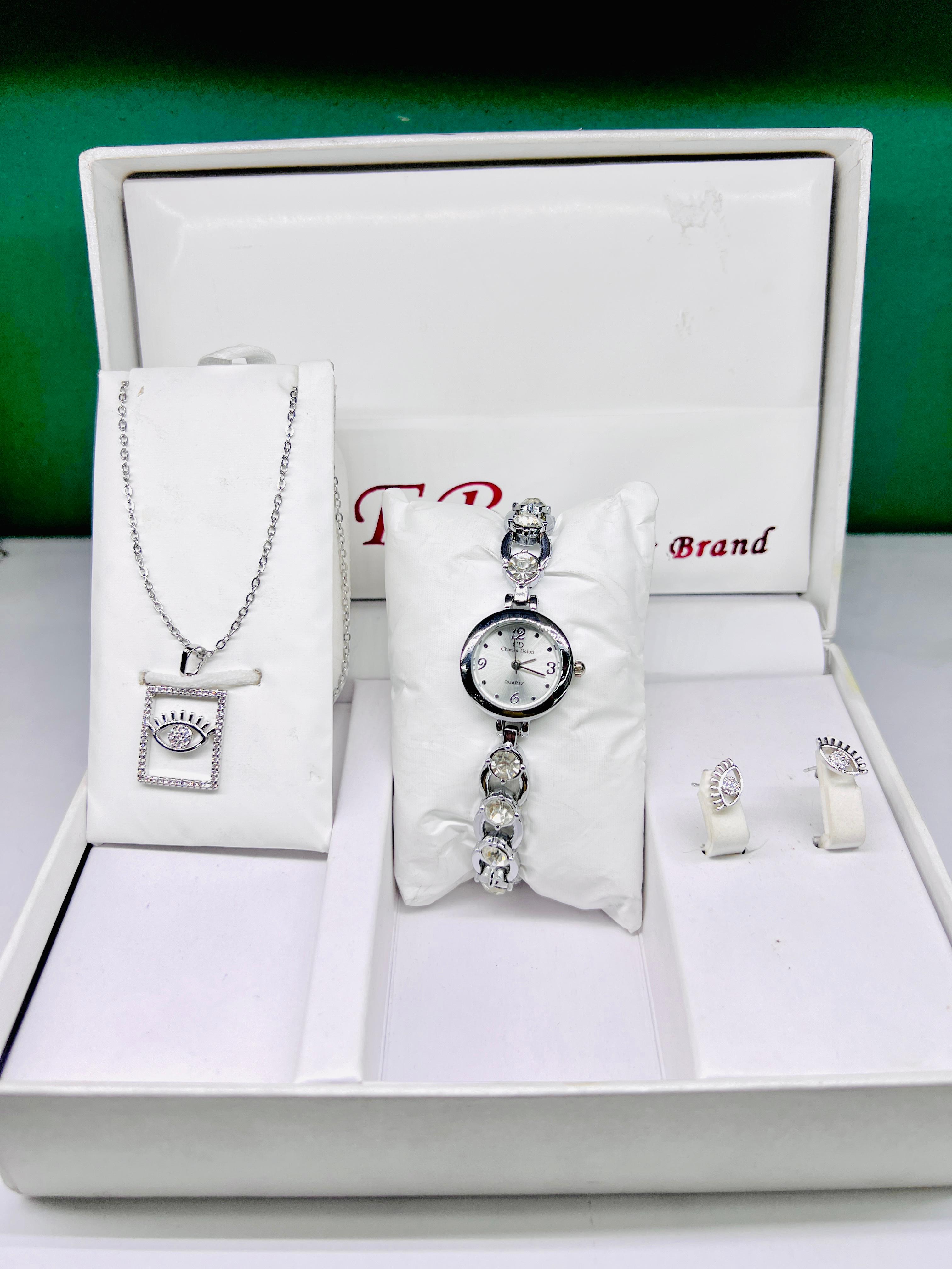 Women Watch Gift Box With Bracelet and Ear stud - Biasworlds