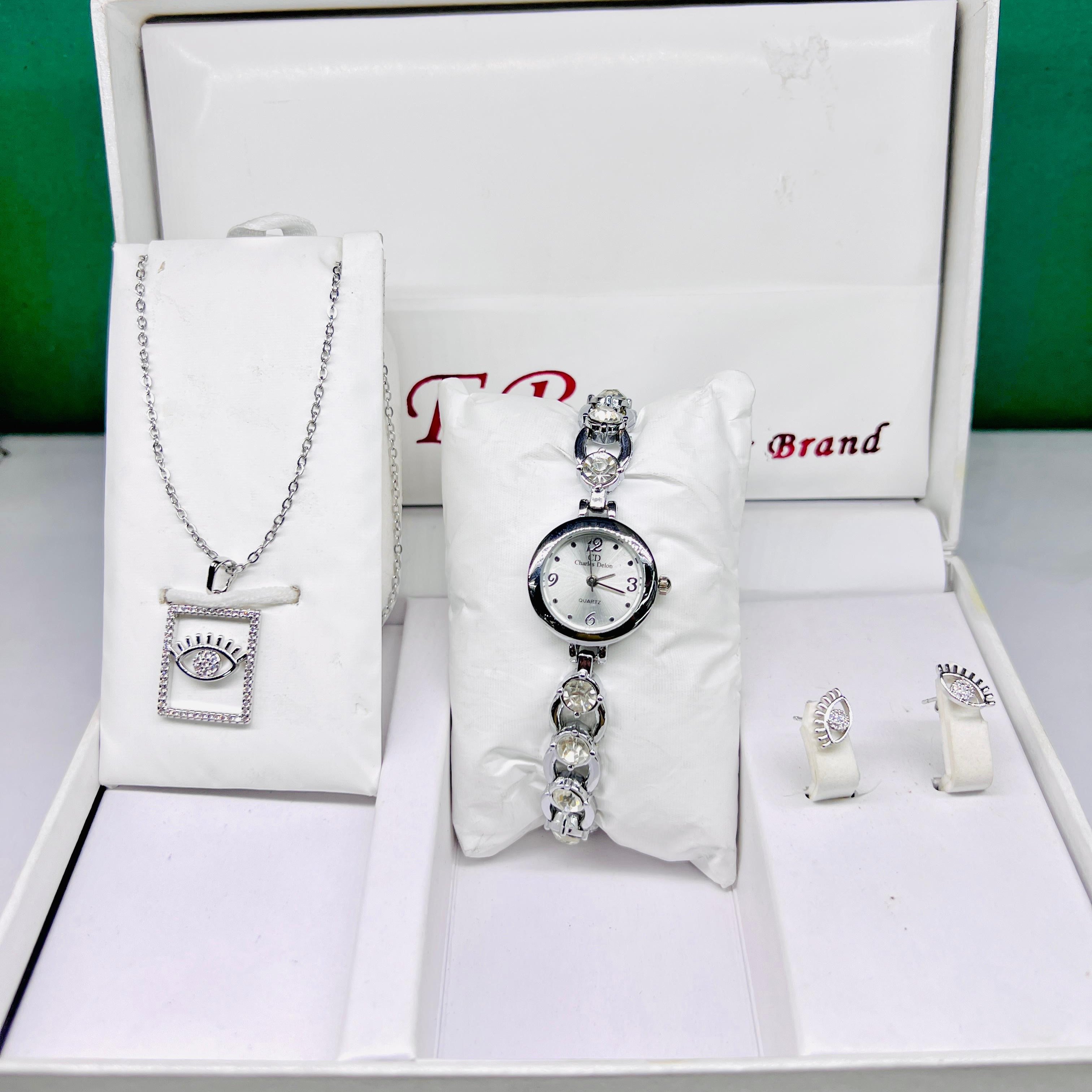 Women Watch Gift Box With Bracelet and Ear stud - Biasworlds