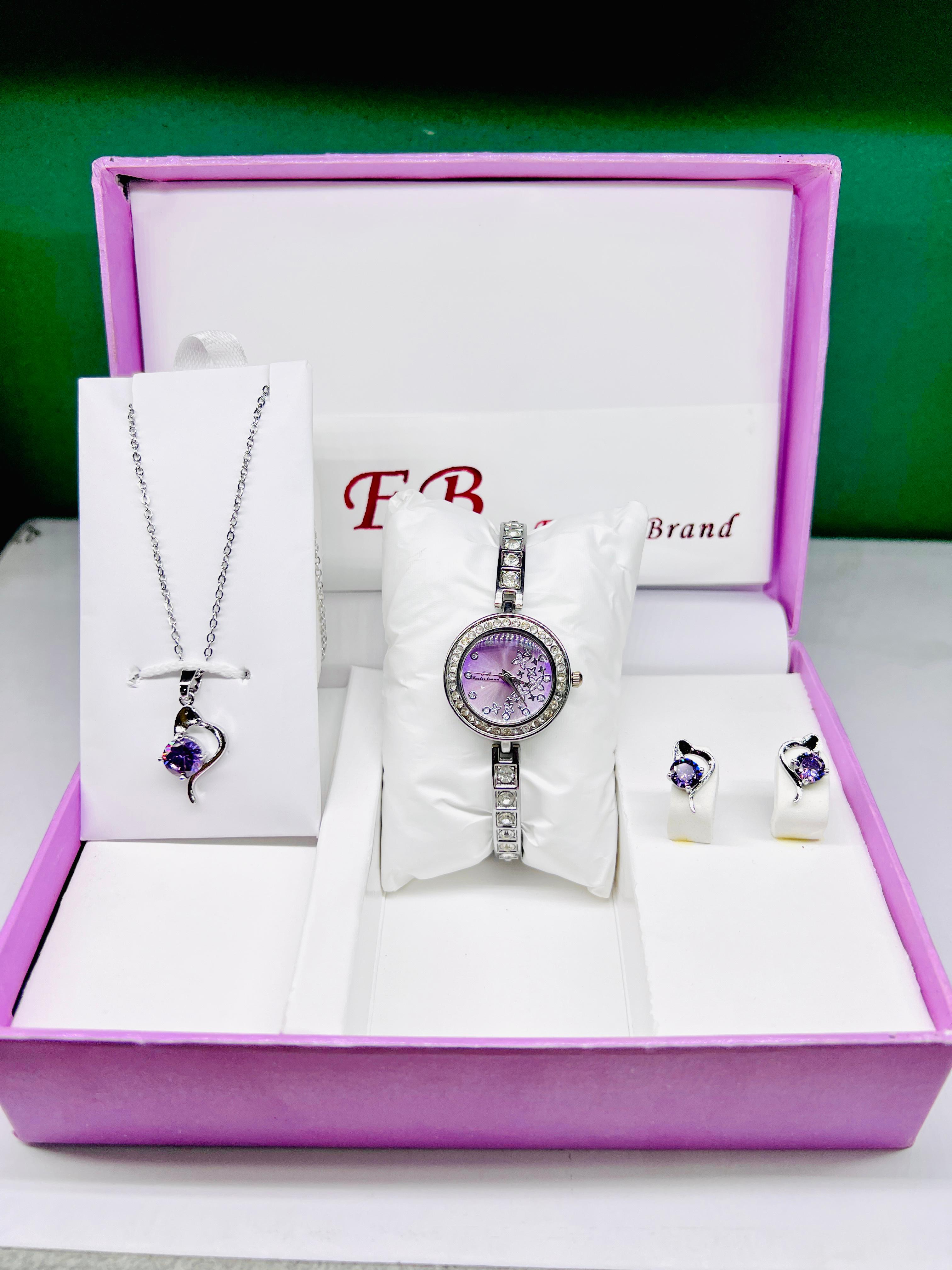 Women Watch Gift Box With Bracelet and Ear stud - Biasworlds