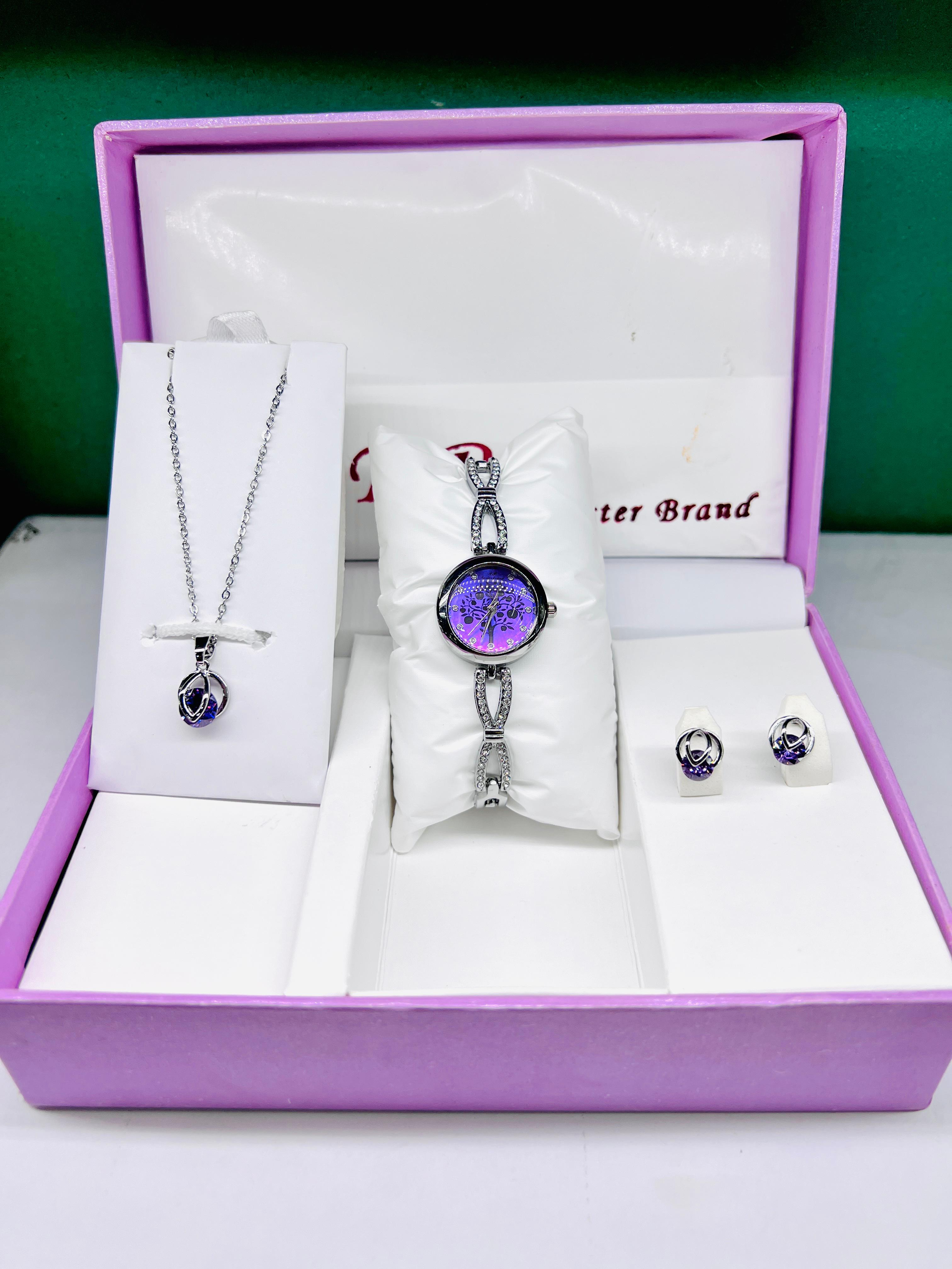 Women Watch Gift Box With Bracelet and Ear stud - Biasworlds