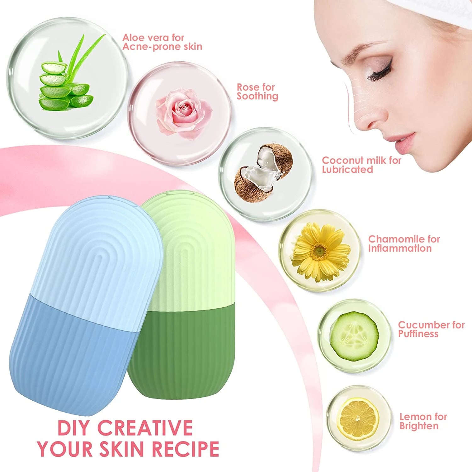 Ice Facial Roller Skin Care Beauty Lifting Contouring Tools Ice Cube Trays Ice Globe Balls Face Massager Skin Care Tool - Biasworlds