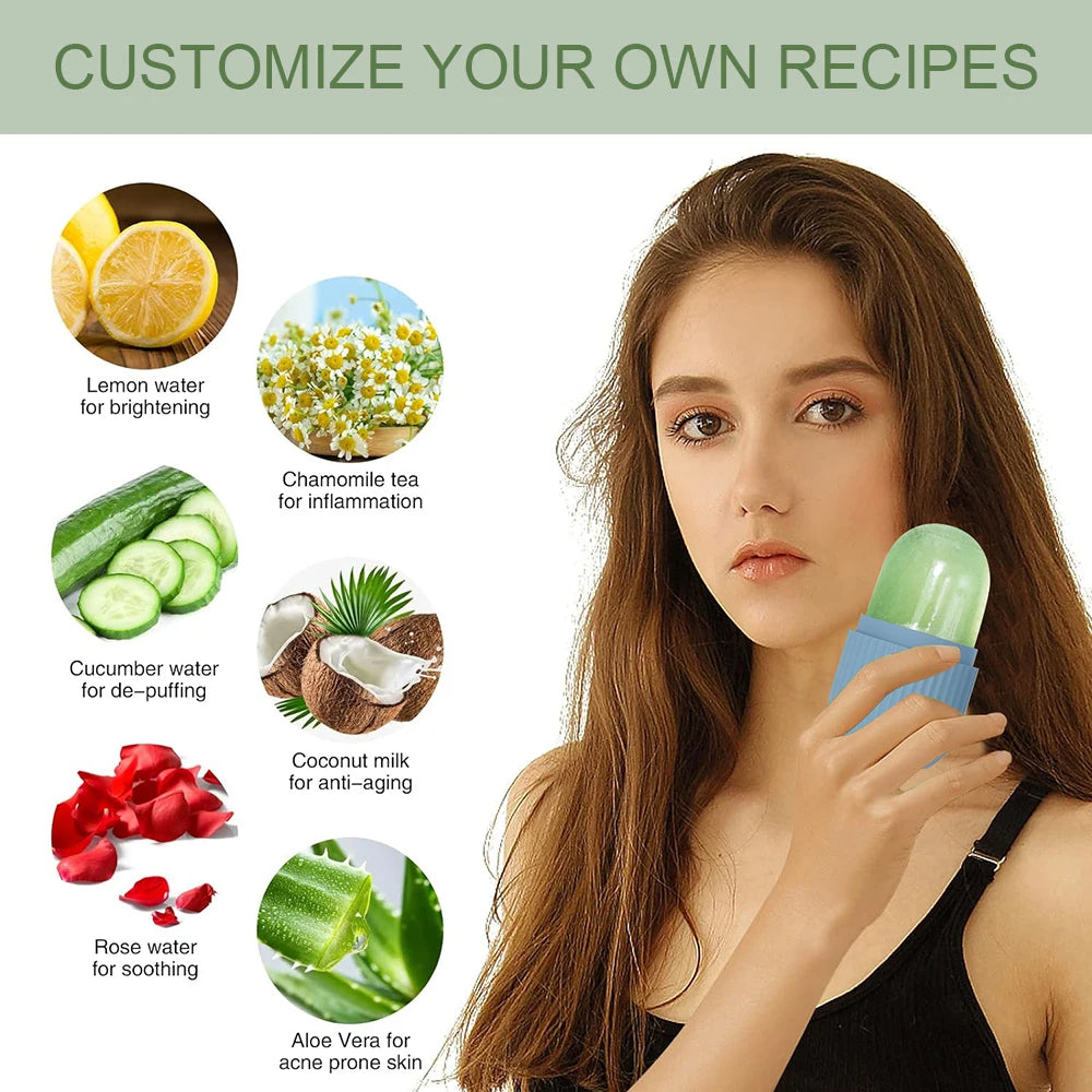 Ice Facial Roller Skin Care Beauty Lifting Contouring Tools Ice Cube Trays Ice Globe Balls Face Massager Skin Care Tool - Biasworlds